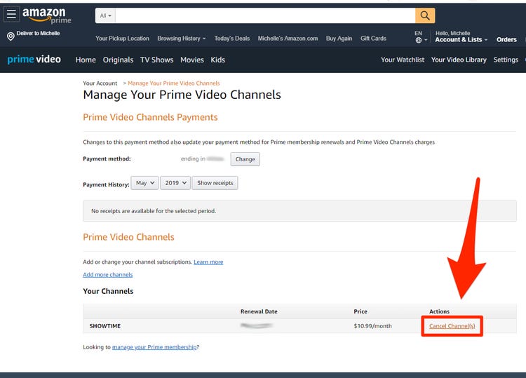 how to cancel video subscription on amazon prime