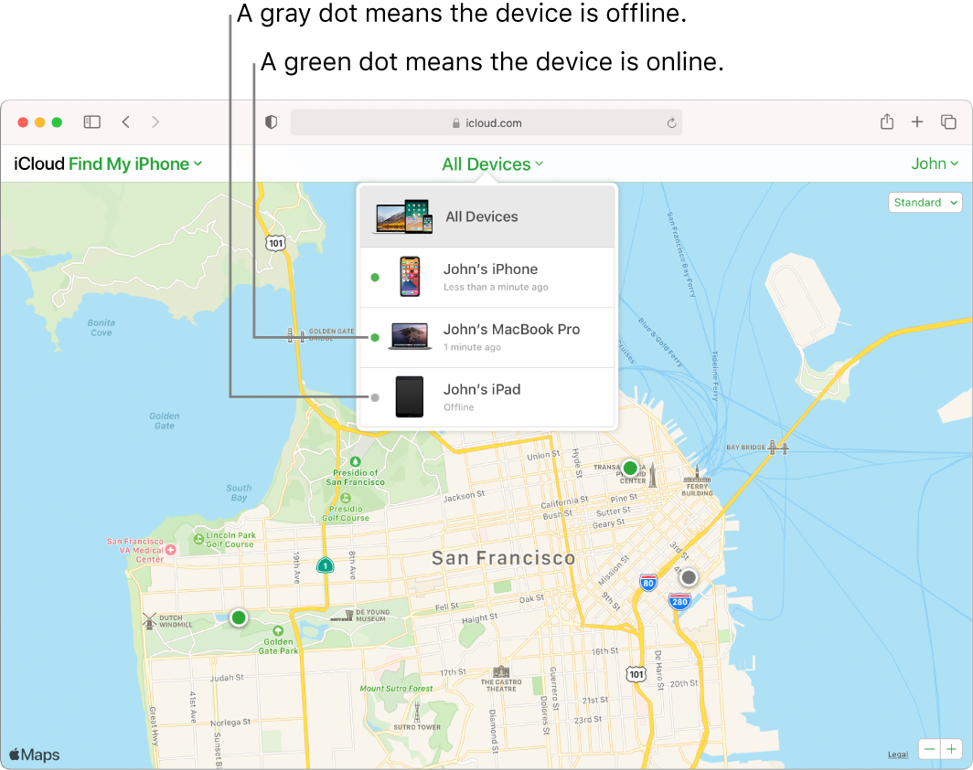 find my iphone online but not located