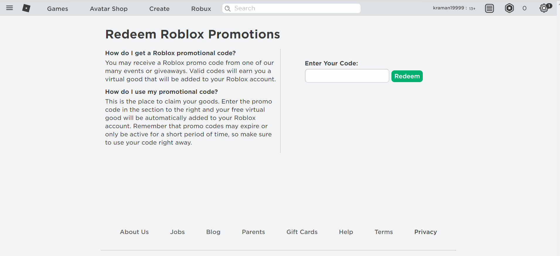 2021 promo codes roblox